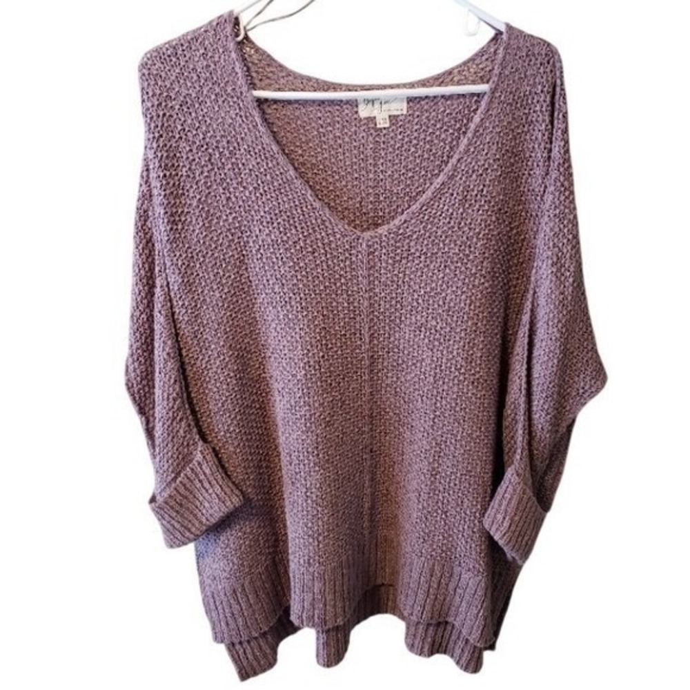 Before You Boutique Lilac Purple Open Knit Slouchy Coverup Layering Sweater OS
